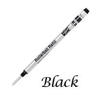Single Montblanc Black Medium Refill For Rollerball Pens 12956