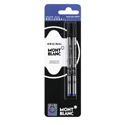 Two Montblanc Blue Medium Refill For Rollerball Pens 15159