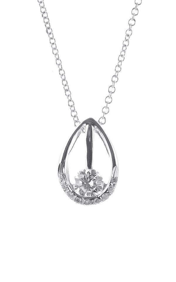 Gideon's Exclusive 18K White Gold Solitaire Diamond Pendant