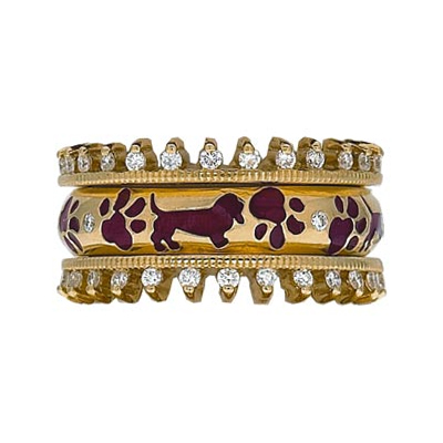 Hidalgo Stackable Rings Puppy Lovers Collection Set  (7-457 & 7-457G)