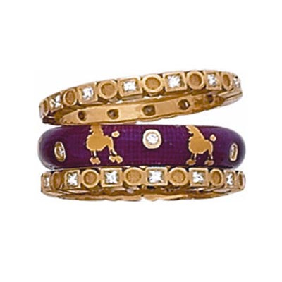 Hidalgo Stackable Rings Puppy Lovers Collection Set  (7-466 & 7-466G)