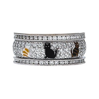 Hidalgo Stackable Rings Kitty Lovers Collection Set  (7-484 & 7-484G)