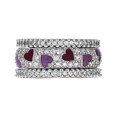 Hidalgo Stackable Rings Heart Collection Set  (7-633 & 7-633G)