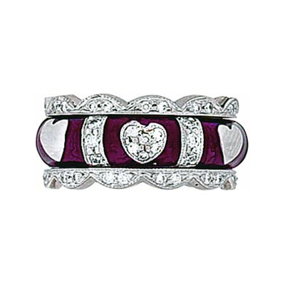 Hidalgo Stackable Rings Heart Collection Set  (7-639 & 7-639G)