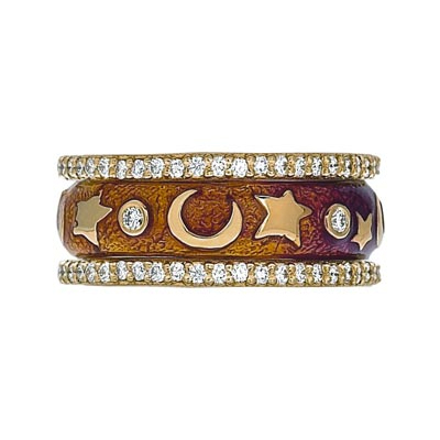 Hidalgo Stackable Rings Moon and Stars Collection Set (RJ3098 & RS6904)