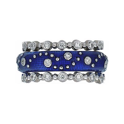 Hidalgo Stackable Rings Moon and Stars Collection Set (RS7481 & RS6906)