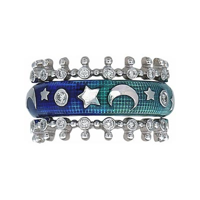 Hidalgo Stackable Rings Moon and Stars Collection Set (RJ3098 & RS7051)
