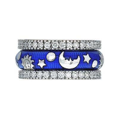 Hidalgo Stackable Rings Moon and Stars Collection Set (RN2371 & RN2003)