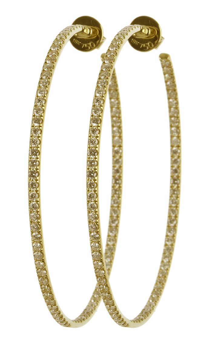 Gideon's Exclusive 18K Yellow Gold Diamond Hoop Earring