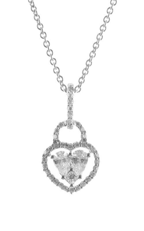 Gideon's Exclusive 18K White Gold Diamond Heart Pendant