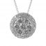 Gideon's Exclusive 18K White Gold Flower Diamond Pendant