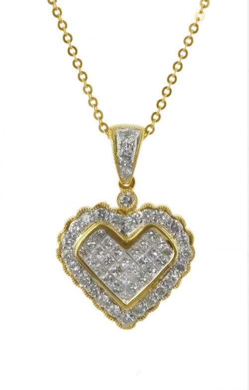 Gideon's Exclusive 14K Yellow Gold Diamond Heart Pendant
