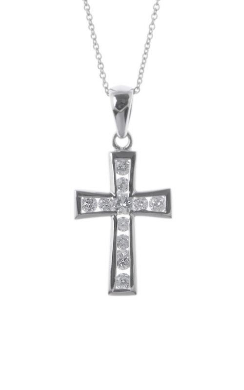 Gideon's Exclusive 18K White Gold Diamond Cross Pendant