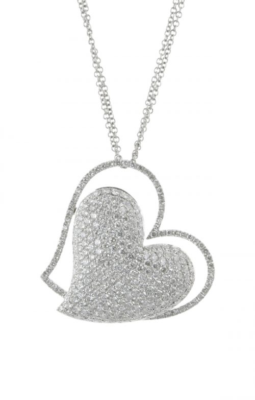Gideon's  Exclusive 18K White Gold Diamond Heart Pendant