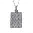 Gideon's Exclusive 18K White Gold Micro Pave Diamond Pendant