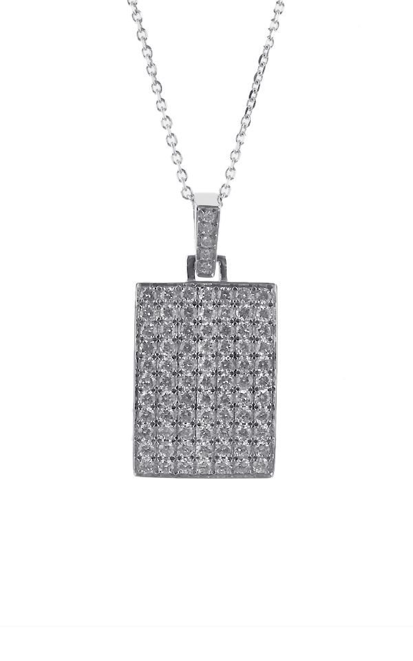 Gideon's Exclusive 18K White Gold Micro Pave Diamond Pendant