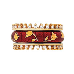 Hidalgo Stackable Rings Flowers Collection Set (RS7517 & RS7042)