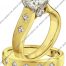 Scott Kay Gold Engagement Set (M1038QDSFP & B1038QDSFF)