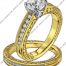 Scott Kay Gold Engagement Set (M1158RD10FP & B1158RD10FF)