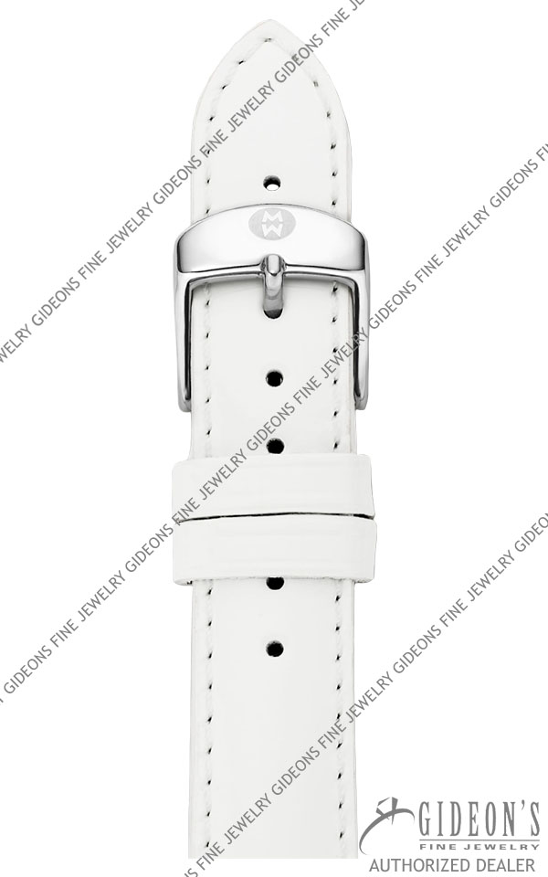 Michele White Patent Leather Strap MS18AA050100 18 mm