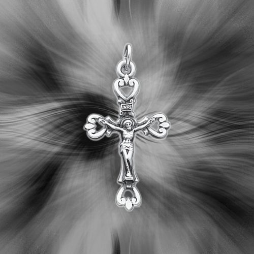 Quality Sterling Silver Antiqued INRI Crucifix Pendant QC3428