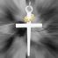 Quality Sterling Silver with 18K Gold-Plated Cross Pendant QC5240