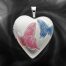 Quality Sterling Silver Heart Lockets (Enameled Butterflies) QLS230