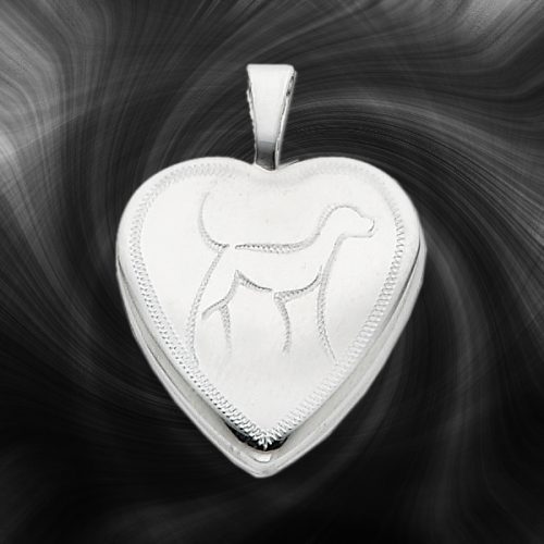 Quality Sterling Silver Heart Lockets (Dog Design) QLS258